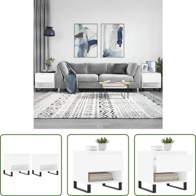 Produktbild von The Living Store Couchtische 2 Stk. Weiß 50x46x50 cm Holzwerkstoff