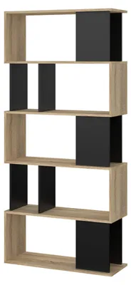 Productafbeelding van Tvilum boekenkast, naturel eikenhout/zwart, 80 x 29,5 x 175 cm