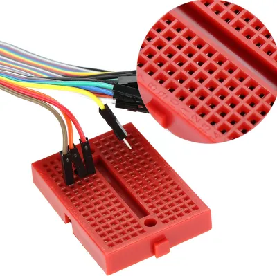 Produktbild von 5 Stück farbige Mini-Steckplatinen mit 170 Kontaktpunkten, lötfrei, ABS-Schaltplattensatz für Prototypenentwicklung.
