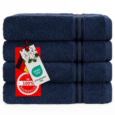 Produktbild von Hammetex Handtücher 4er Set 50x100 cm – 100% Baumwolle Frottier, , mit Aufhängeschlaufe