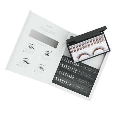 Immagine prodotto di Starter kit per extension ciglia a grappolo marroni fai da te FANTASY Nanolash