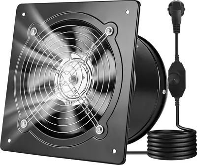 Image de Ventilateur d'extraction - Ventilateur mural 250 x 250 mm - Débit d'air 979 m³/h - Avec régulateur de vitesse - 48 W - Silencieux