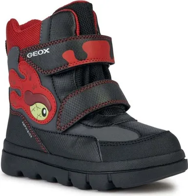 Produktbild von Geox J WILLABOOM Boy B AB Ankle Boot, Black/RED, 30 EU