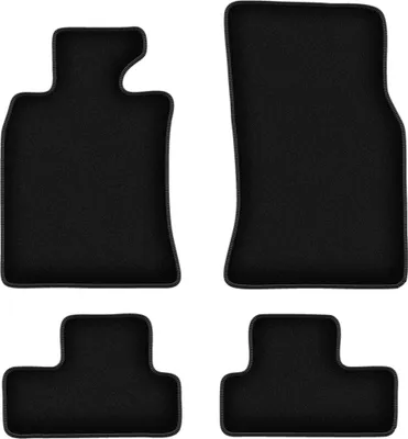 Image de Tapis de sol velours sur-mesure pour Mini Cooper R56 (2006-2013, à hayon) noir, jeu 4 pièces, fixations