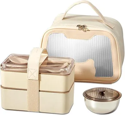 Produktbild von Lunchbox 1620ml mit Kompartimenten, Bento Box für Picknick, Schule, Büro