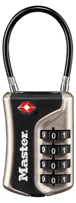 Obrázek produktu pro Master Lock 4697EURDNKL MASTER LOCK TSA Zahlenschloss Nickel, 9,3x3,6x1,5 cm