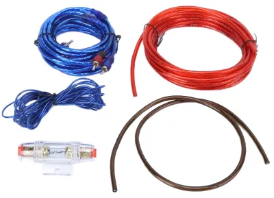 Image de Kit de câbles d'alimentation pour amplificateur : installation du câblage et de la ligne de masse pour klaxon et caisson de basses de voiture