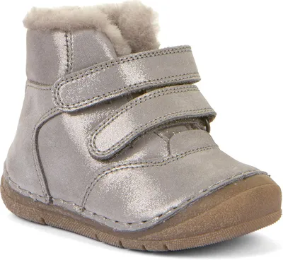 A single child's boot shown from a three-quarter angle against a white background.
