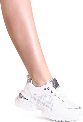 Produktbild von topschuhe24 2679 Damen Plateau Sneaker Print Turnschuhe , Farbe:Weiß, Größe:39 EU