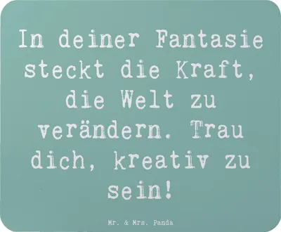 Produktbild von Mr. & Mrs. Panda Mauspad Spruch Die Freude an der Kreativität entdecken - Meeresbrise - Geschenk, Zuversicht, mousematte, Mousepad, Entdeckungsreise, Vertrauem, Fantasie