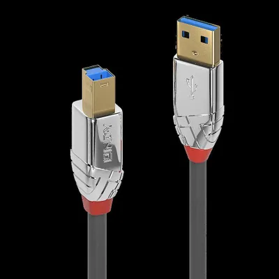Obrázok produktu pre Lindy 36660 USB kábel USB 3.2 Gen 1 (3.1 Gen 1) 0,5 m USB A USB B Chrome, sivý