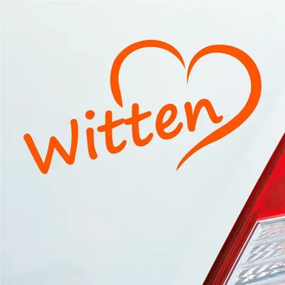 Produktbild von Auto Aufkleber Witten Herz Stadt City Liebe Love Heimat 14,5x8 cm Orange Sticker Heckscheibenaufkleber