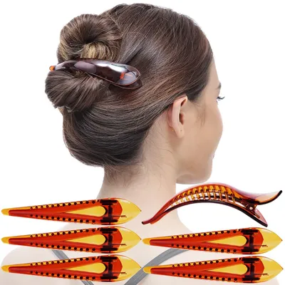 Produktbild von Set mit 6 Entenschnabel-Haarspangen für professionelles Styling