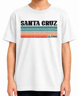 Produktbild von Santa Cruz California Vintage Retro Streifen 70er 80er Sunset Kinder T-Shirt, Weiß, 152