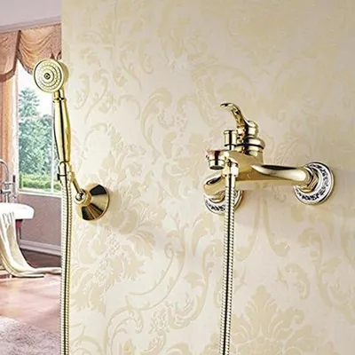 Productafbeelding van Douchekraan Badkamer - Badkraan Mengkraan - Douchen en Baden - Wandmontage Messing - 201-300 mm - Goud