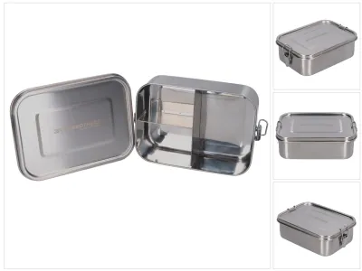 Zdjęcie produktu dla Pojemnik na lunch Toolbrothers Fan ze stali nierdzewnej z przegrodami i pokrywką ze stali nierdzewnej 1200 ml