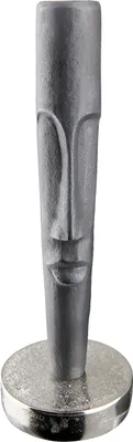Image de Gilde Kerzenleuchter, "Long Face", Gesichtsmotiv, Aluminium, anthrazitfarben, VE 2, L. 9 cm, B. 9 cm, H. 26.5 cm 69331 4063387693315