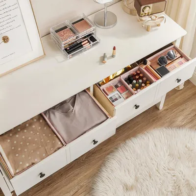 Produktbild von Set von 6 Schubladen-Aufbewahrungsboxen für Unterwäsche und Accessoires