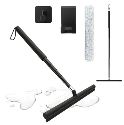 Produktbild von Duschabzieher mit Teleskopstiel 30-120 cm - Fensterabzieher - Bodenabzieher - Wasserschieber - Silikon Glasreiniger