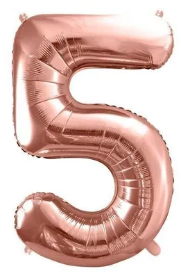 Image de Ballon de baudruche Numéro '5', 86cm, or rose
