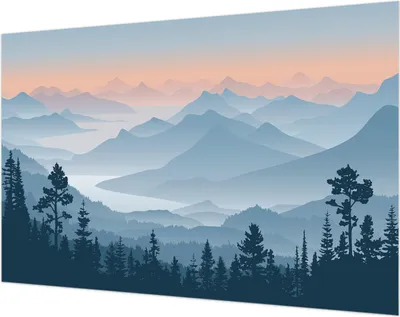 Produktbild von Wandtapete - Dekorative Tapete für Wohnzimmer- Tapetenfolie für Wanddekoration - 104x70 cm - Bergpanorama