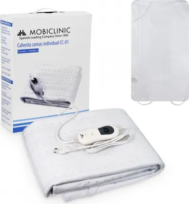 Produktbild von Mobiclinic, Wärmeunterbett, Für Einzelbetten, 150 x 80 cm, Europäische Marke, Waschbar, Heizdecke mit 3 Temperaturstufen, Anpassungsfähig, Farbe Weiß