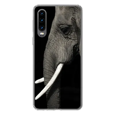 Produktbild von MuchoWow® Handyhülle Schutzhülle Hülle für Huawei P30 Elefant - Tier - Stoßzahn Silikon Softcase Handy Hülle - Kartenbesitzer