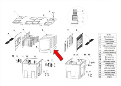 Produktbild von Ersatzteil 'Japanmatte' PART 8 - Kammerfilter CBF-350