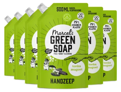 Produktbild von MARCEL'S GREEN SOAP Handseife Tonka & Muguet Nachfüllung 500ml x 6  Multipack