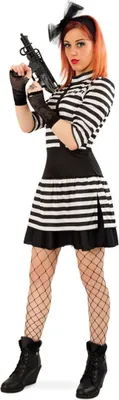 Produktbild von Knastbraut Kleid mit Tüllband Sträfling Gefängnis Gr. 38 Karneval Fasching Party