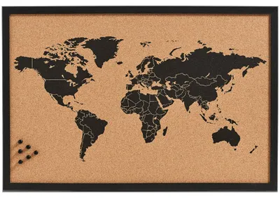 Produktbild von Zeller Pinbord "World", Kork, schwarz, 60 x 40 cm, 11571