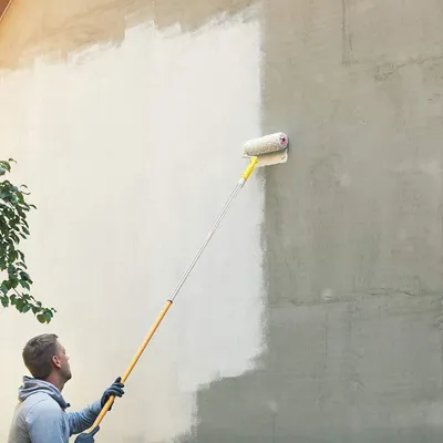 Produktbild von Verfrollenset 10 Stück - 25 cm/10 cm Teleskopstangen - Kunststofffolie - Malerrolle für Wandfarben