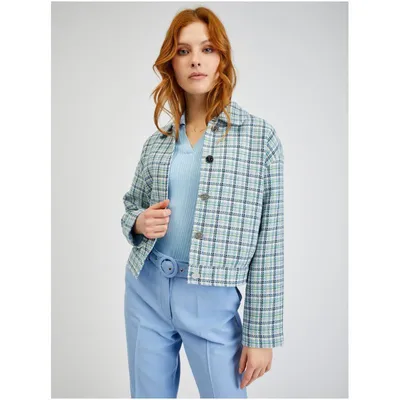 Produktbild von Orsay Hellblaue karierte Damenjacke 488111520000__38