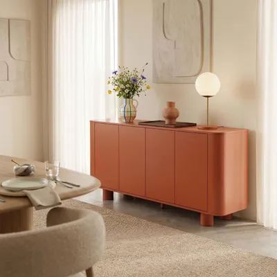 Immagine prodotto di Credenza scandinava a 4 ante L160 cm terracotta - Oviala Dario