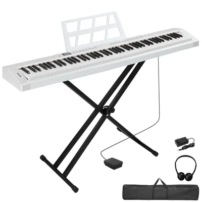 Produktbild von FCH Digital Piano 88 Tasten, Keyboard mit Keyboardständer,E Piano für Kinder und Erwachsene,Weiß