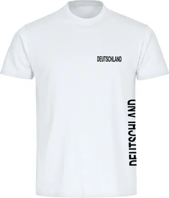 Produktbild von multifanshop Herren T-Shirt - Deutschland - Brust & Seite, weiß, Größe M