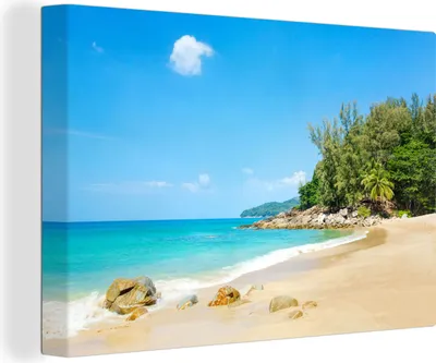 Zdjęcie produktu dla OneMillionCanvasses® - Obraz na płótnie - Fototapety na płótnie - Plaża - Morze - Rośliny - Tropikalne - 150x100cm - Fotografia na płótnie
