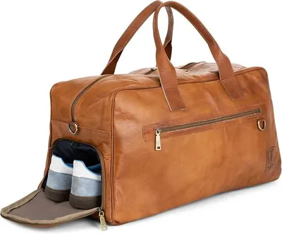 Imagen del producto de Maleta de fin de semana Austin XL Vintage, con compartimento para zapatos - Color marrón