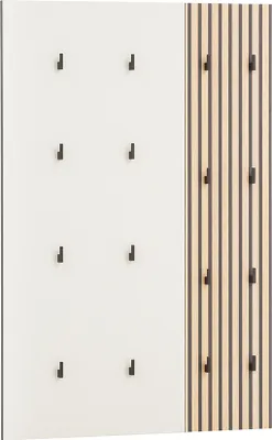 Produktbild von Garderobenpaneel modern in beige mit Eiche Natur ALTAMURA-80