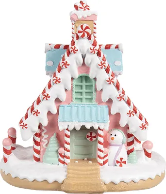 Produktbild von Clayre & Eef Lebkuchenhaus 16x13x15 cm Rosa Kunststoff
