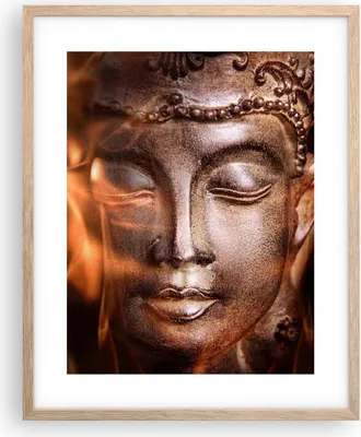 Produktbild von Gerahmtes Poster - Rahmen in heller Eiche - Buddha Statue Geheimnis - 40x50 cm - Wand Bild - Wanddeko - Wandbilder - Wandposter - Bilderrahmen - Bilder - Kunstdruck - Wandbild - P2NPA40x50-2620