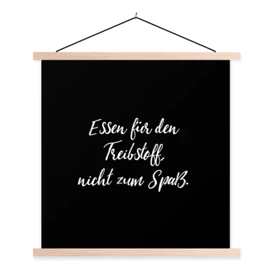 Produktbild von MuchoWow® Textilposter Zitate - Nahrung zum Nachdenken, nicht zum Vergnügen - Sprichwörter - Essen 60x60 cm mit holzfarbenen Rahmen - Wanddekoration