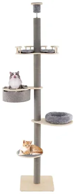 Produktbild von Kratzbaum – Katzenbaum – Katzenhaus – Katzenturm – Kratzmöbel – Verstellbare Höhe: 236-271 cm