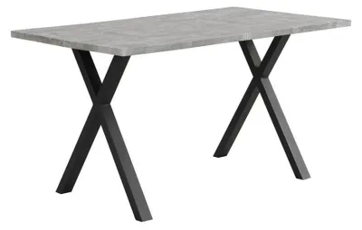 Obrázok produktu pre Jedálenský stôl, obdĺžnikový tvar, moderný štýl, 140 × 80 × 76 cm, sivá a čierna