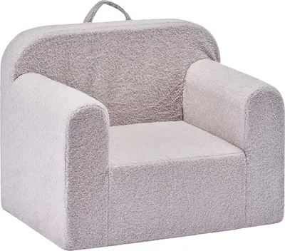 Produktbild von VEVOR Kindersofa Kindersessel aus Schaumstoff mit Armlehnen & Traggriff, waschbares Minisofa aus 28D-Schwamm & Teddyplüsch Kindercouch Lesecouch für Spielzimmer Schlafzimmer Wohnzimmer Grau