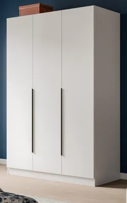 Produktbild von Kleiderschrank "Swan" in weiß Drehtürenschrank 3-türig 120 x 181 cm