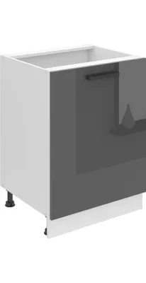 Immagine prodotto di Base da cucina Belini, base da cucina larga 60 cm. Base per cucina SD senza piano di lavoro. Mobile da cucina a 1 anta, argento lucido