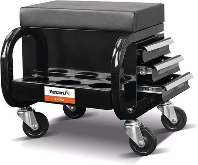 Produktbild von Schreibtischkraftstuhl - Montagekraftstuhl - Werkstattkraftstuhl - Stahlkonstruktion - 120 kg - Schwarz