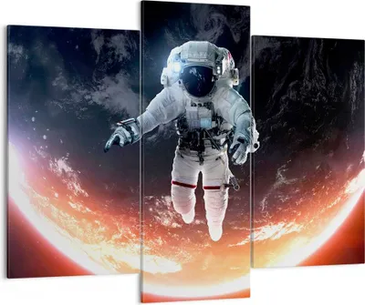 Produktbild von Bild auf Leinwand - Leinwandbild - Kosmonaut Weltraum - 130x100cm - Wand Bild - Wanddeko - Leinwanddruck - Bilder - Kunstdruck - Wanddekoration - Leinwand bilder - Wandkunst - CB130x100-3500