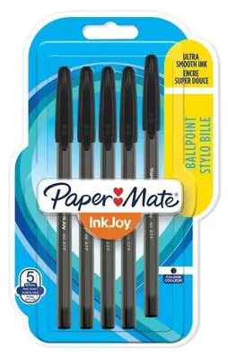 Productafbeelding van InkJoy 100ST balpen met fijne punt (0,7 mm), 5 stuks zwart